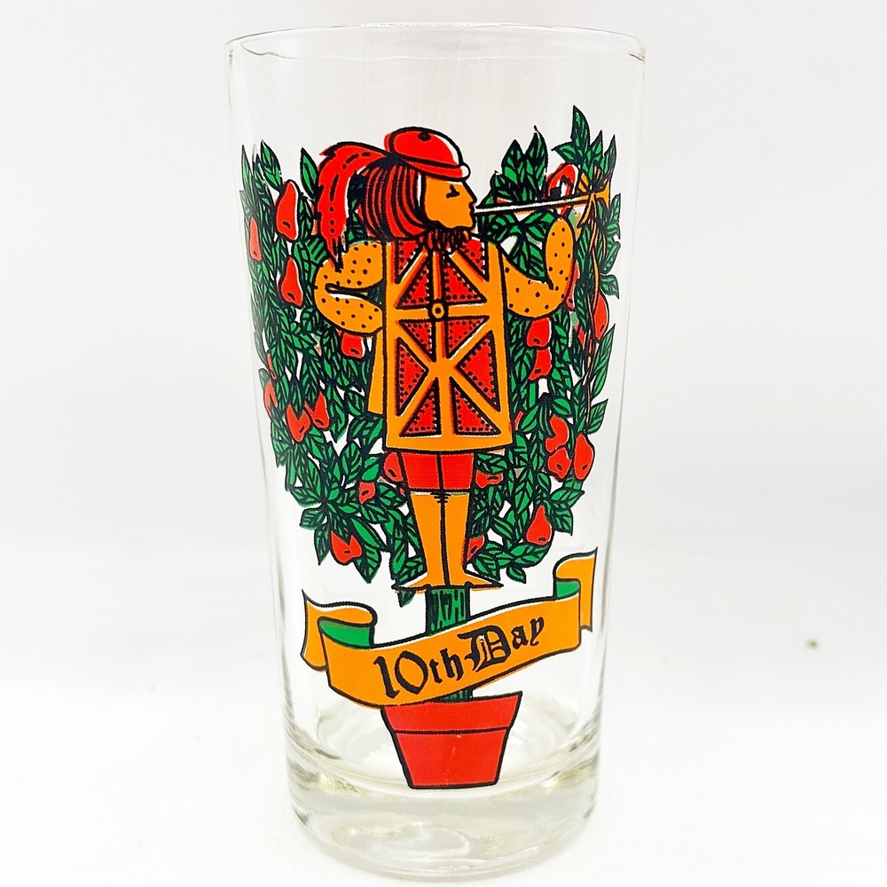 Anchor Hocking 12 Days of Christmas 10th Day Vintage Replacement Tumbler Glass